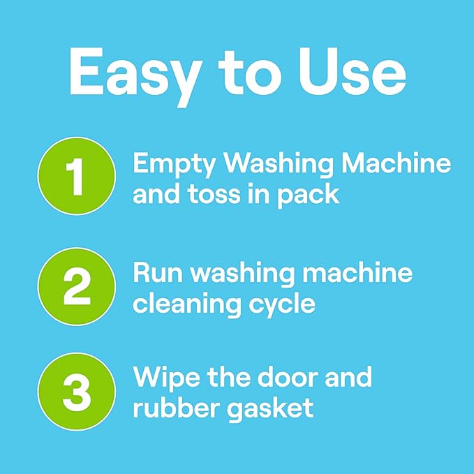 Seventh Generation Washing Machine Cleaner 6 Count Free & Clear Targets Odor-Causing Residue Powered by Oxy Power 4.2 oz-Ruum Studio Home