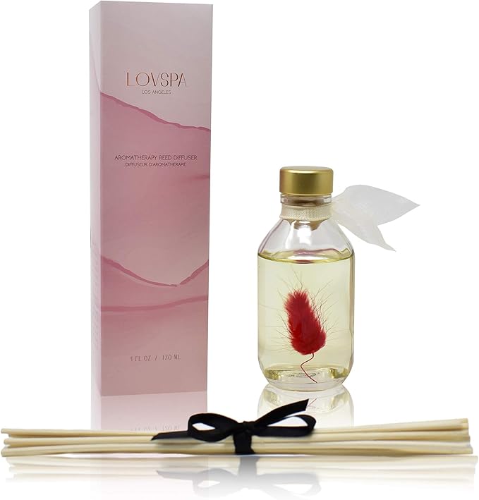 LOVSPA Reed Diffuser Set, Palo Santo Scented Oil Diffuser with Sticks, Home Fragrance Accessories for Bathroom Shelf Decor, Aroma Diffusers for Home or Office Fall Decor, USA Made-Ruum Studio Home