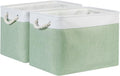 Bidtakay Baskets Fabric Closet Organizer Set of 2 Green Collapsible Storage Bins with Handles 16x12x12 in Large Decorative Tall Baskets for Shelves Nursery Baby Toys Storage Living Room Decor-Ruum Studio Home