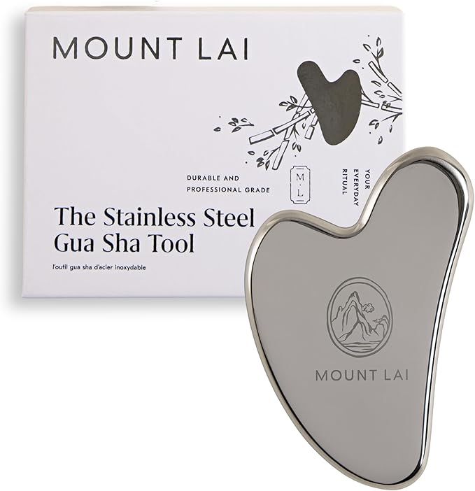 Mount Lai Stainless Steel Gua Sha Facial Tool – The Element of Refinement – Professional Grade Steel Face Sculpting Tool for Lymphatic Drainage, Puffiness Reduction & Refined Results-Ruum Studio Home
