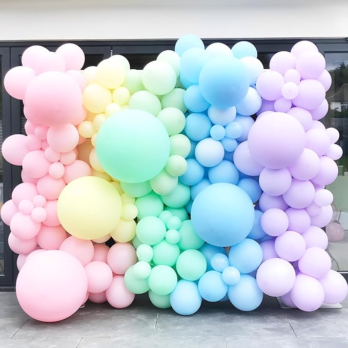 130pcs Pastel Balloons Different Sizes 18" 12" 10" 5" Macaron Latex Balloon Garland Arch Kit for Birthday Easter Baby Shower Graduation Wedding Gender Reveal Anniversary Party Decorations-Ruum Studio Home