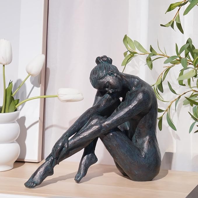 Guichifun Yoga Dancer Statue Home Decoration - Resin Bronze Sculpture Modern Creative Home Garden Statue Handicrafts Art Ware Home Décor Office Room or Outdoor Garden Gifts 16.3 x 7.15 x 13.9 Inch-Ruum Studio Home