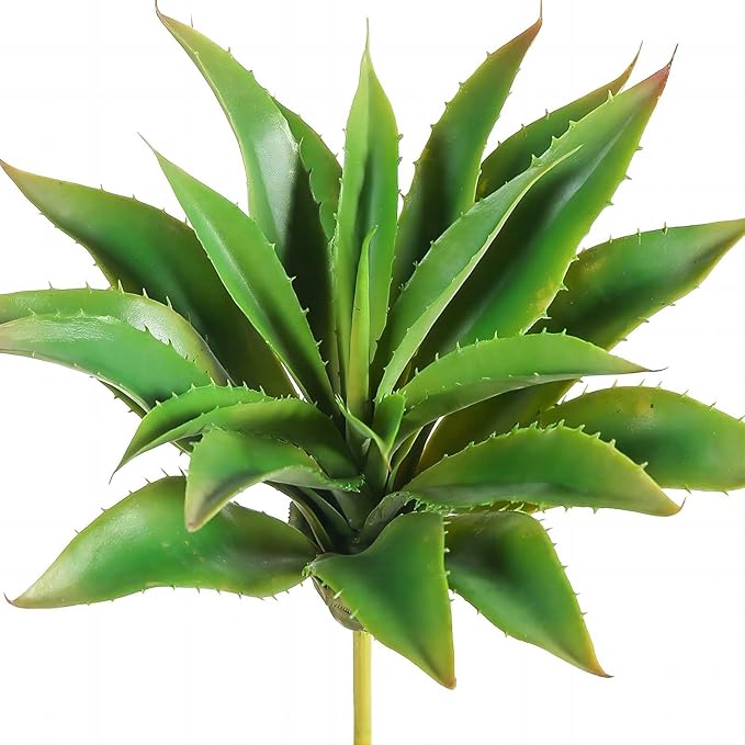 JUSTOYOU Large 12.5" Artificial Succulents Aloe Plants Real Touch Fake Flowers Unpotted for Home Wedding Festival Arrangement (1, Green)-Ruum Studio Home
