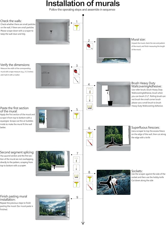 Misty Pine Forest Wallpaper Mountain Peaks Landscape Landscape Wall Mural (Not Peel and Stick)-Ruum Studio Home