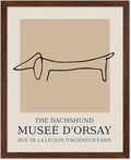 Poster Master Vintage Poster - Retro Minimalist Print - Gift for Artist, Housewarming - Dachshund Dog, Line Drawing, Abstract - Wall Decor for Living Room, Bedroom, 8x10 Brown Framed-Ruum Studio Home
