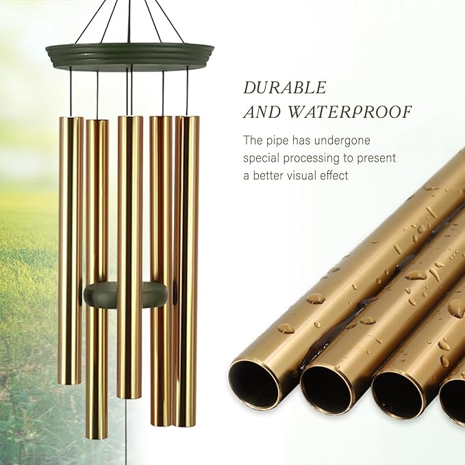 Memorial Wind Chimes for Outdoor & Gifts – Engraved Tree of Life, 36” Durable Metal Chimes with Soothing Melodies, Waterproof & Customizable Tones-Ruum Studio Home