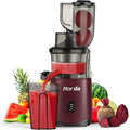 Masticating Cold Press Juicer Machines: 200W Pure Slow Juicer With Quiet Motor For Vegetable And Fruit Easy To Clean, Red-Ruum Studio Home