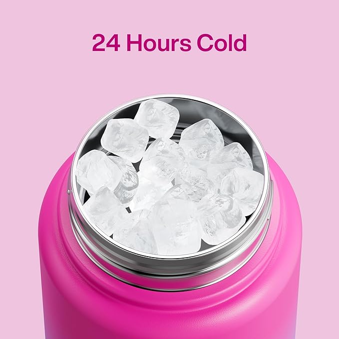 Insulated Water Bottle with Straw Stainless Steel Water Bottle, Leak-Proof, BPA-Free, Double Wall Vacuum Keeps Cold for 24 Hours for Sports, Travel, School (32 oz, Lime Sorbet)-Ruum Studio Home