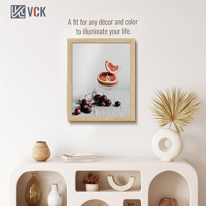 VCK 16x20 Poster Frame 3 Pack - Oak, Natural Solid Wood Picture Frames for Wall, Wall Gallery Frame-Ruum Studio Home