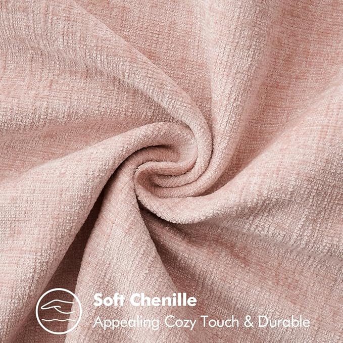 MIULEE Pack of 2 Couch Throw Pillow Covers 16x16 Inch Pink Farmhouse Valentine Decorative Pillow Covers with Stitched Edge Soft Chenille Solid Dyed Spring Pillow Covers for Sofa Bed Living Room-Ruum Studio Home
