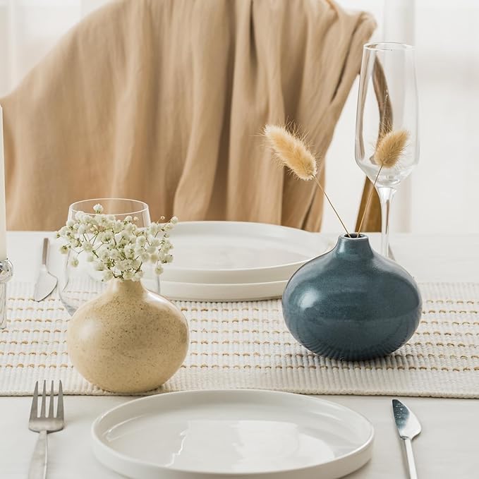 Ceramic Vase Set of 3,Small Vase for Home Decor,Mini Flower Vase, Decorative Vase for Table Living Room,Bedroom, Kitchen, Bathroom, Bookshelf-Ruum Studio Home