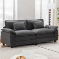 URRED Modular Sectional Sofa Comfy Cloud Couch, Modern Velvet Sofa Sleeper Deep Seat Couches with Ottoman/Pillows for Living Room (Dark Gray, 82.6'')-Ruum Studio Home
