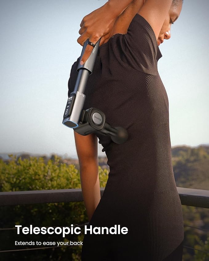 RENPHO Massage Gun with Adjustable Angles and Extension Handle, Handheld Percussion Muscle Massager Deep Tissue with Portable Carry Case for Men Women, Extend 2-Ruum Studio Home