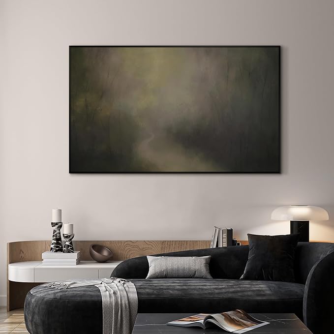 SIGNWIN 36"x60" Extra Large Framed Wall Art Muted Forest Path Soft Misty Woodland Scene Illustration for Home Living Room Bedroom Decor (Frame Assembly Required)-Ruum Studio Home