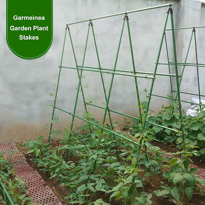 Garmeinea Garden Stakes 30 Inches Plastic Coated Steel Plant Stakes for Growing Climbing Plants, Pack of 25-Ruum Studio Home