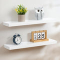 Fun Memories Handcrafted European Pine Floating Shelves - Natural Rustic Wooden Wall Shelf Set of 2-24 Inch Storage Shelf Display Shelf for Kitchen Bathroom Living Room Bedroom Farmhouse - White-Ruum Studio Home