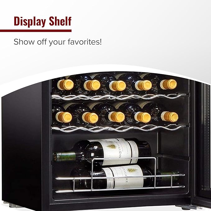 Wine Enthusiast 32-Bottle Dual Zone MAX Compressor Wine Cooler – Freestanding Mini Fridge with Digital Touchscreen, LED Display, Split Storage for Red & White Wines, Matte Black Refrigerator Home Bar-Ruum Studio Home