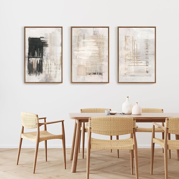 HPINUB Modern Abstract Canvas Art Prints, Black and White, 24"x36", 3-Pack, Neutral, Bedroom, Living Room, Office, Bathroom, Dining Room-Ruum Studio Home