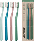 Jordan Green Clean Manual Toothbrush - Sustainable, Scandinavian Design, Soft Bristles, Mixed Colors, 4 Units-Ruum Studio Home