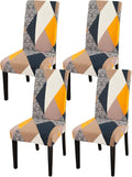 JQinHome Dining Chair Covers Set of 4,Magic Cube High Stretch Removable Washable Parsons Chair Slipcover for Dining Room Home Party Hotel Wedding Ceremony (Geometric Patterns)-Ruum Studio Home