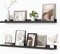 Heimlove Picture Ledge Shelf, Floating Shelves Set of 2, 36 Inches Picture Shelf for Wall with Ledge, Kids Bookshelf Wall Mounted for Living Room Bedroom Decor Books Photo Frames - Black-Ruum Studio Home