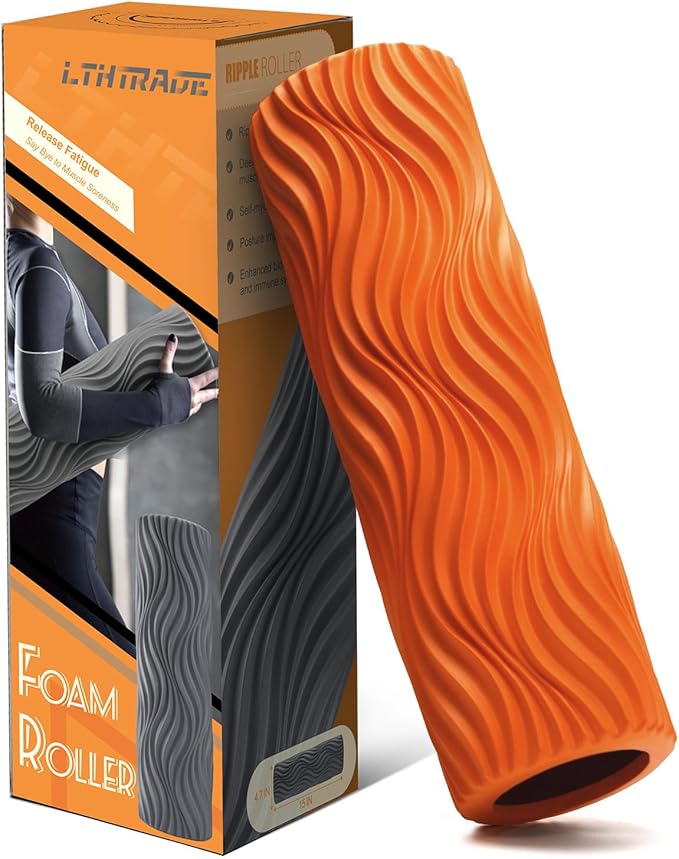 Foam Roller, Trigger Point Foam Roller Massage Roller for Physical Therapy & Back Pain, Deep Tissue Massage Roller for Exercise, Pilates, Yoga (Orange)-Ruum Studio Home