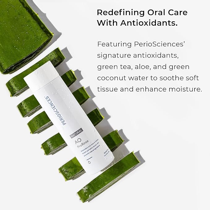 PerioSciences Natural Mouthwash Rinse Oral Care Pre Brush - Mint Anti Cavity Dry Mouth Plaque Remover for Healthier Gum Tissue & Teeth Enamel Protection - AO Dentist Recommended Clean - Pack of 2-Ruum Studio Home
