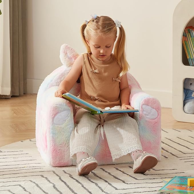 ALIMORDEN Animal Series Kid's Chair, Ultra-Soft Comfy Foam Filled Toddler Sofa Chair, Cute Animal-Shaped Design Toddler Couch, Lightweight Birthday for Baby Boys & Girls (Unicorn)-Ruum Studio Home