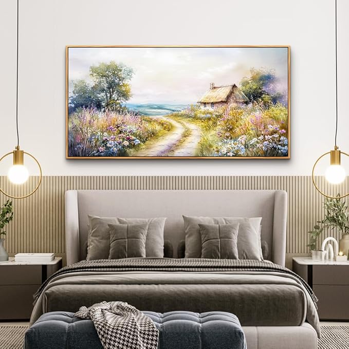 ZUITINGHUA Wood Framed Canvas Wall Art For Living Room Large Wall Decor For Office Bedroom Decoration Country Road Landscape Pictures Farmhouse Paintings Artwork Mural Aesthetic Home Decor 30x60 In-Ruum Studio Home