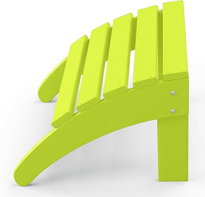 WestinTrends Outdoor Ottoman, Patio Adirondack Ottoman Foot Rest, All Weather Poly Lumber Folding Foot Stool for Adirondack Chair, Widely Used for Outside Porch Pool Lawn Backyard, Lime-Ruum Studio Home