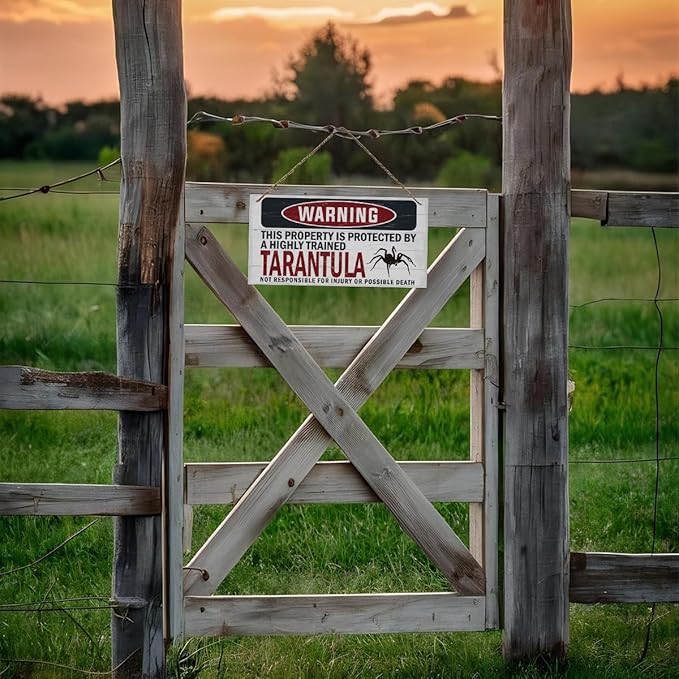 Warning Sign, Tarantula Warning Wood Plaque Sign, Funny Door Signs, Decorative Wood Hanging Suspension Plaque, Farmhouse Wooden Wall Decor, Outdoor Hanging Wooden Signs-Ruum Studio Home