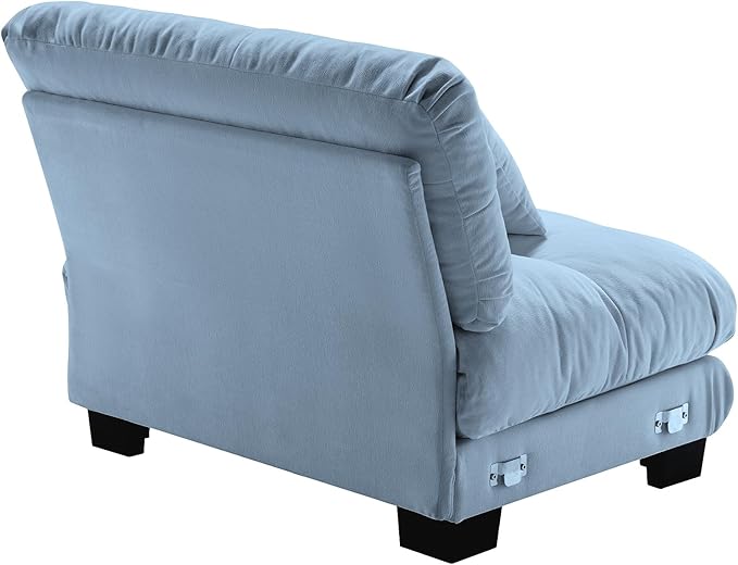 Armless Sofa W/1 Pillow - Blue-Ruum Studio Home