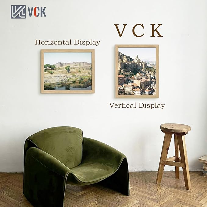 VCK 16x20 Poster Frame 3 Pack - Oak, Natural Solid Wood Picture Frames for Wall, Wall Gallery Frame-Ruum Studio Home