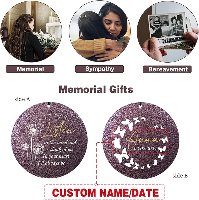 ASTARIN 36" Large Deep Tone Personalized Sympathy Wind Chimes, Memorial Wind Chime for Loss of Mother Father Loved One, Bereavement Gifts Decor Outdoor Patio Garden Graveyard-Ruum Studio Home