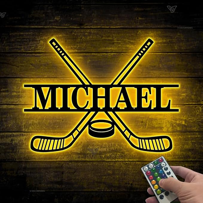 Custom Field Hockey LED Wall Sign – Personalized Name Sign Light Up, Sports Neon Signs For Wall Decor, Field Hockey Decor for Girls, Players, Fans, Teams-Ruum Studio Home