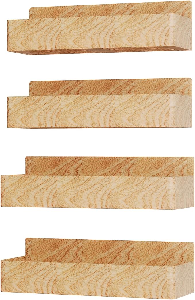 Magnetic Spice Rack for Refrigerator, Kitchen Organizer and Storage Shelf, Woodgrain (4 Pack)…-Ruum Studio Home
