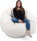 Big Joe Cloudberry Foam-Filled Structured Bean Bag Chair, Icing Teddy Boucle-Ruum Studio Home