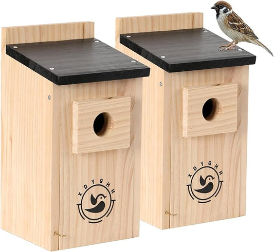 2 Pack Bird Houses for Outside,Bird House kit,Hummingbird House,Blue Bird House Outdoor Wren Swallow Finch-Ruum Studio Home