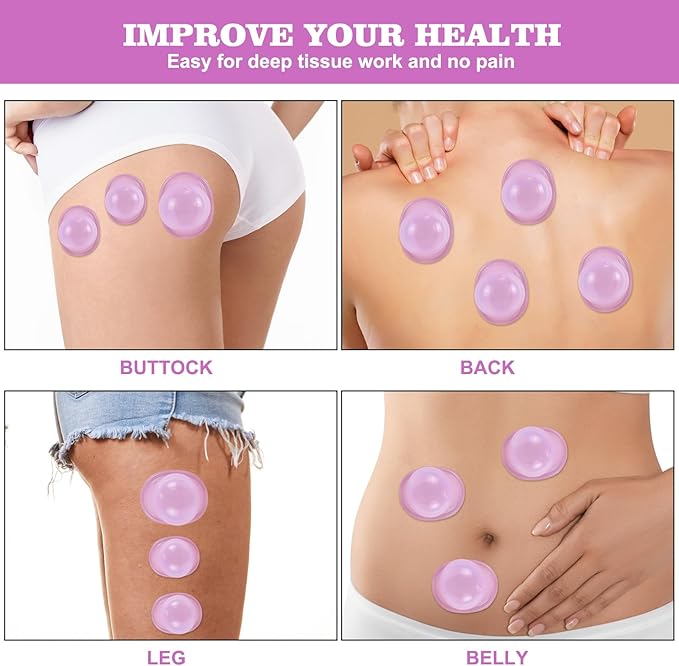 Silicone Cupping Therapy Set - Cupping Kit for Massage Therapy - Cellulite Remover Cupping Set - Anti Cellulite Cup Massager, Vacuum Suction Massage Cups for Cellulite Reduction-Ruum Studio Home