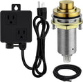 SinkTop Air Switch Kit (Long Full Brass Button) for Disposal, Dual Outlet, (Champagne Bronze)-Ruum Studio Home