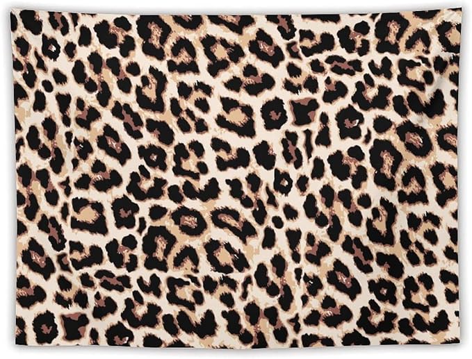 HZOHNAGO Leopard Print Tapestry Rustic Brown Leopard Wild Animal Printed Wall Tapestry Painting Wall Hanging for Bedroom Living Room Dorm 80" W x 60" H-Ruum Studio Home
