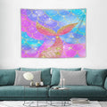 HZOHNAGO Mermaid Scales Tapestry Colorful Shiny Scales Mermaid Tail Pattern Printed Wall Tapestry Wall Hanging for Bedroom Living Room Dorm 40" W x 30" H-Ruum Studio Home