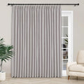 Macochico Extra Wide 100% Blackout Linen Curtains for Sliding Door Pleated Curtains with Hooks Insulated Soft Linen Drapes for Bedroom Living Room with Tieback Browish Grey 100”Wx84”L 1 Panel-Ruum Studio Home