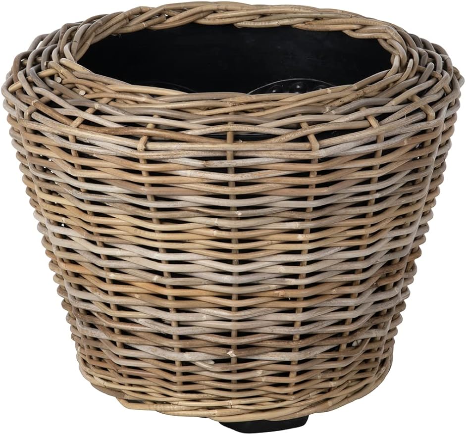 Rattan Kobo Indoor Outdoor Planter Basket with Plastic Pot X Large 12 Gallon Soil Capacity-Ruum Studio Home