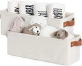 StorageWorks Narrow Storage Bins, Small Basket for Closet and Shelves, Fabric Organizer with Handles, Toilet Paper Storage, Beige, 2-Pack-Ruum Studio Home