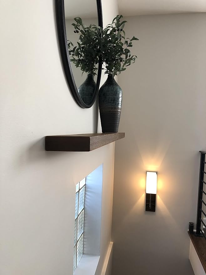 joelsantiques - 42 Inch Wooden Floating Shelves for Wall - 42x6x2 in - Made of Natural Wood - Long Heavy Duty Rustic Wall Shelves for Bedroom - Perfect for Living Room, Kitchen - Mocha-Ruum Studio Home