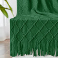 inhand Knitted Throw Blanket for Couch and Bed, Soft Living Room Home Decor Knitted Blanket with Tassel, Outdoor Lightweight Breathable Summer Blanket, Farmhouse Warm Woven Decorative, 50"x60"-Ruum Studio Home