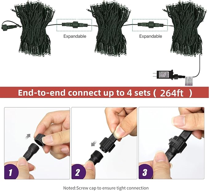 HOME LIGHTING 66ft Christmas Decorative Mini Lights, 200 LED Green Wire Fairy Starry String Lights Plug in, 8 Lighting Mode, for Indoor Outdoor Xmas Tree Wedding Party Garden Decoration (Red & White)-Ruum Studio Home