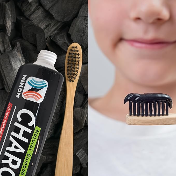 Activated Charcoal Whitening Toothpaste, Fluoride-Free, Enamel-Safe, Natural Mint Flavor, 6.5oz Tube for Stain Removal and Fresh Breath Pack of 1-Ruum Studio Home