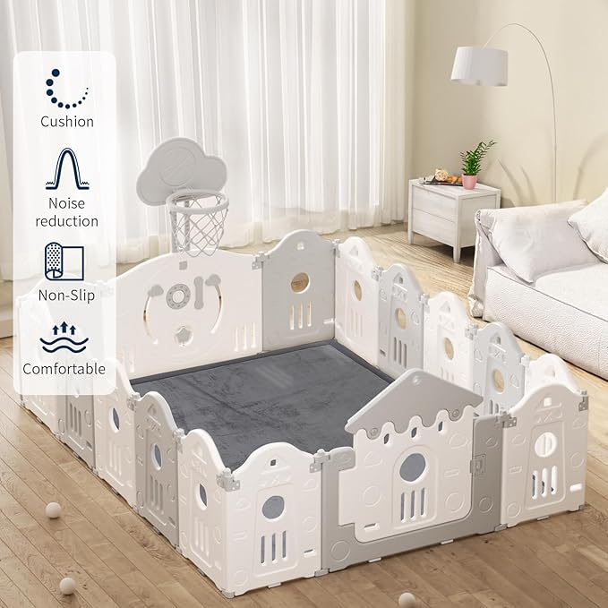 ACOMOPACK Baby Play Mat for Floor 1.3" Thick Memory Foam Play Mat 39"×59" Tummy Time Crawling with Non-Slip Bottom for Living Room,Nursery,Soft Velvet Playpen Mats for Kids,Infants（Dark Grey）-Ruum Studio Home